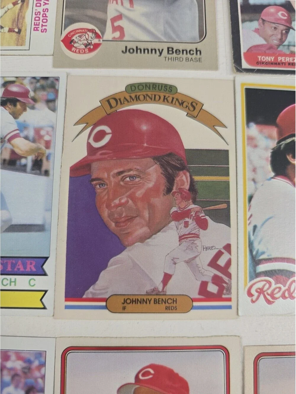 Johnny Bench Collection 85 Baseball Card LOT Vintage Topps Donruss Diamond Kings